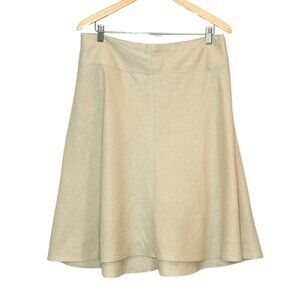 Merona 100% Linen A-Line Skirt Size 10 Beige Tan